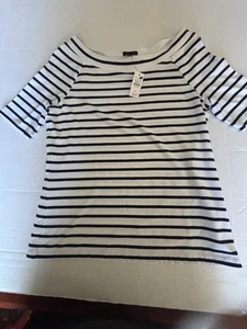 Talbots PS Pullover White/Navy Top - Picture 1 of 7