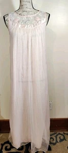 Camisón Vintage Estrella de Cine EE. UU. Lencería Rosa Claro Vestido de Nylon Talla Pequeña - Imagen 1 de 7
