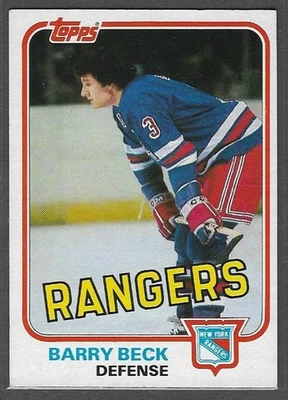 1981-82 Topps #3 Barry Beck (NM-MT) New York Rangers - Image 1 of 2