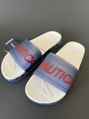 Zapatos de ducha Nautica de secado rápido con toboganes de playa antideslizantes cómodos azul marino blanco rojo talla 7 Foto 1 de 4