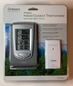 NEW OREGON SCIENTIFIC WIRELESS INDOOR/OUTDOOR THERMOMETER W/ALARM- RAR188/BLRS - Picture 1 of 8