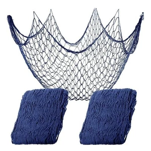 Mediterranean Style Wall Hanging Decorative Fish Net Nautical Fish Net Ocean - Picture 1 of 17