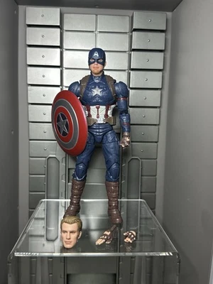 漫威传奇工作室系列美国队长可动人偶 6 英寸完整 — 第 1/2 张图片