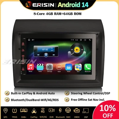 8-Core Android 14 Autoradio GPS DAB+ FM FIAT DUCATO CITROEN JUMPER PEUGEOT BOXER - Immagine 1 di 4