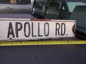 Vintage Apollo RD Road Double 2 Sides 24"x 6" Embossed Steel Street Sign - Picture 1 of 9