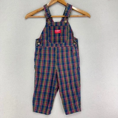 Mono vintage OshKosh B'gosh niños 3T azul a cuadros hecho en EE. UU. Foto 1 de 4
