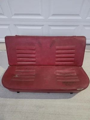 Vw Volkswagen Rabbit Rear Bench Seat Mk1 Caddy 1981 Red Lipstick - Image 1 of 4