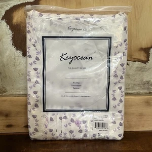 NUOVA camicia da notte Keyocean manica lunga viola floreale donna maglia morbida taglia XXL - Foto 1 di 6