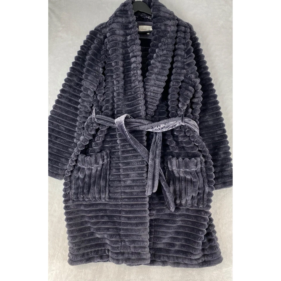 Anthropolgie халат женщин M / L серый искусственного меха Mariposa ультра мягкий норковый стиль - Изображение 1 из 4