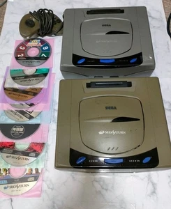 Junk Sega Saturn Console Lot – 2 Systems, Controller & 8 Game Discs Set - Picture 1 of 10