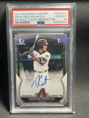 2023 Bowman Chrome Demetrio Crisantes 1ST Refractor Auto 175/499 PSA 10 DBACKS - Image 1 of 3