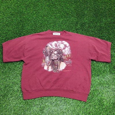Sudadera vintage 1995 Native-American Wolf para mujer 2XL 25x26 cuadrada Foto 1 de 4