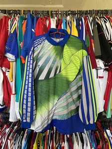 1990s GOALKEEPER FOOTBALL SHIRT SOCCER JERSEY sz L MEN VINTAGE BLUE - Picture 1 of 21