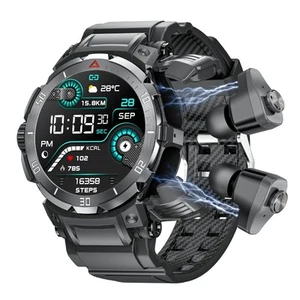 Smartwatch mit Ohrhörern, 2 in 1 Bluetooth Uhr mit Schritt, 1,46 Zoll Rund Fi... - Bild 1 von 9
