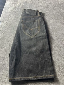 Vintage Rocawear Denim Jean Shorts Black Baggy Hip Hop Street Wear Men’s Size 34 - Picture 1 of 9