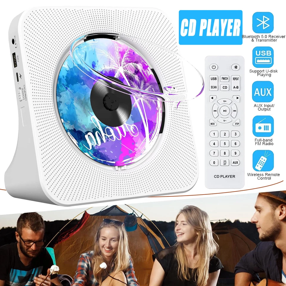 Kassettenspieler Bluetooth 5.0 CD Player mit Lautsprecher CD Recorder UKW-Radio - Bild 1 von 4