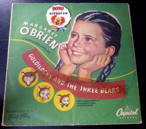 MARGARET O'BRIEN- GOLDILOCKS & THE 3 BEARS 2 45 set w/ PICTURE SLEEVE Capitol - Picture 1 of 3