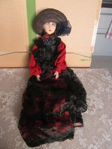 A97 Vintage 1925 Doll Boudoir Mask Fabric Moulded Painted H 70 CM Art Deco - Picture 1 of 19