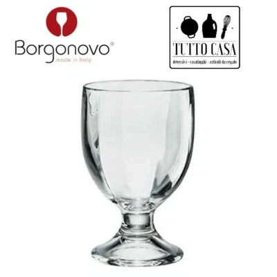 BICCHIERI DA TAVOLA BICCHIERE CON CALICE IN VETRO ACQUA VINO 245CC BORGONOVO MUG