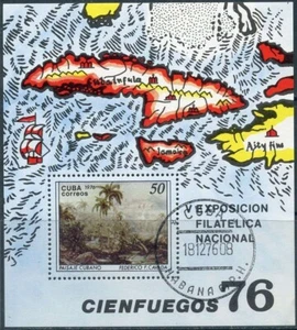sCUBA  Sc# 2105 CITY OF CIENFUEGOS Souvenir Sheet 1976 used / cto - Picture 1 of 1