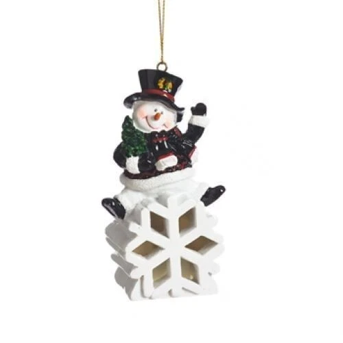 Chicago Blackhawks 5" LED Snowman Ornament - Image 1 of 1