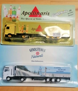 2 Stück Werbe-LKW´s / Modelltrucks von Gerolsteiner + Apollinaris siehe Fotos - Bild 1 von 3
