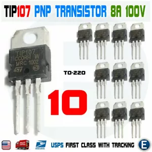 10pcs TIP107 PNP Power Darlington Transistor PNP 8A 100V TO-220 ST - Picture 1 of 2