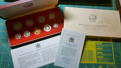 1976 MALTA - OFFICIAL PROOF SET (9) - MILLS & CENTS - LOOSE COINS in BOX w/ COA - Image 1 of 4