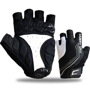 XL Mens Cycling Gloves Half Finger Gel Sport Breathe Road MTB Bicycle - Picture 1 of 13