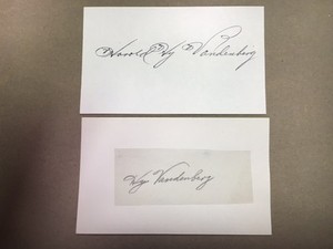 Hy Vandenberg 1935 RSox/Cubs Signed Index Card w/1945 WS JSA Precertified