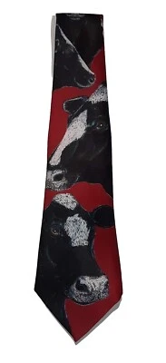 Ralph Marlin Original Vintage Para hombres Usado Corbata Granja Vaca 100% Ployester EE. UU. Foto 1 de 4