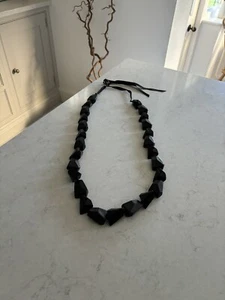 Black Designer Statement Necklace - Picture 1 of 5