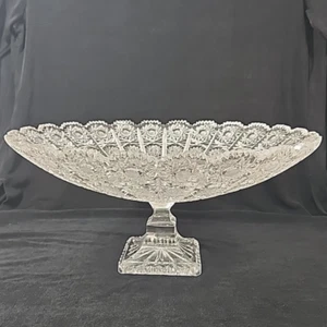 Vtg Bohemia Queen Lace Centerpiece Pedestal 24% Lead Crystal Bowl Hand Cut 500PK - Picture 1 of 9