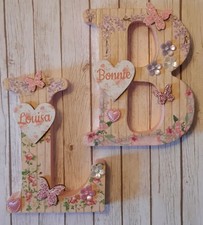 ❤10cm personalised wooden initial capital letters with name. Any colour /design❤