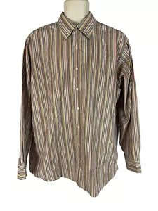 BCBG Attitude Men's XL Long Sleeve Button Up Multicolor Stripe Dress Shirt (EUC) - Picture 1 of 6
