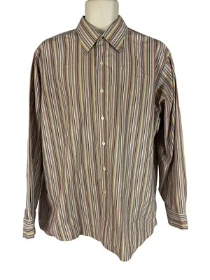 BCBG Attitude Men's XL Long Sleeve Button Up Multicolor Stripe Dress Shirt (EUC) - Image 1 of 4