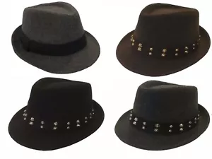 Vaquero Western Outback Ranger Aussie Lana Fieltro Remache Cubo Fedora Sombrero Gorra - Imagen 1 de 9