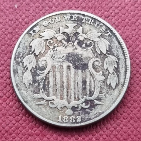 1882 Shield Nickel 5c Better Grade VF Details #49391 Cover