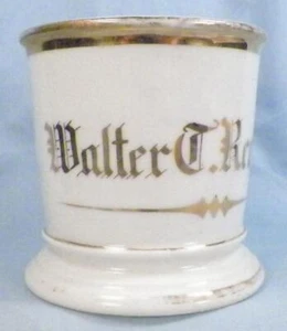 Shaving Mug Walter C Renshaw T&V Limoges Ironstone Gold Highlights Antique - Picture 1 of 4