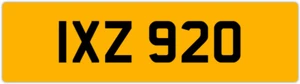 IXZ 920 I 3x3 DATELESS PRIVATE NUMBER PLATE ISAAC IAN IAIN ISLA IVAN IVY IVOR IS - Picture 1 of 1