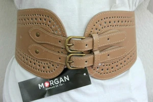 MORGAN ; ceinture , SERRE TAILLE ; DEMI-LUNE 2 BOUCLES BEIGE - Imagen 1 de 2