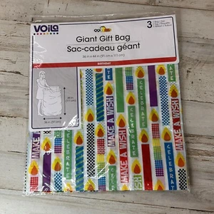 Voila Giant Gift Bag 36in x 44 in ( 91cm x 111cm )NWT Birthday Candles Adorable - Picture 1 of 6