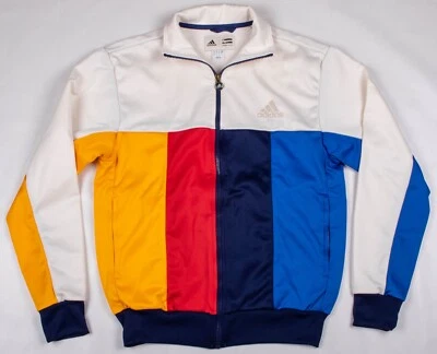 2017 Adidas Pharrell Williams MultiColor Block NY Tennis Jacket BR3563 Sz SMALL - Imagem 1 de 4