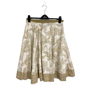 Ana women's circle skirt Beige floral sequined beaded size 8 - Picture 1 of 12