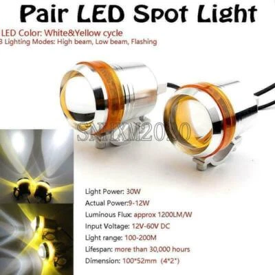 Faros antiniebla LED para motocicleta Harley Davidson Road King Road Glide Touring Foto 1 de 4