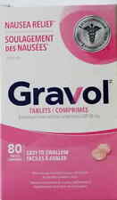 Gravol Easy to Swallow. 80 Tabs 50mg. For Nausea Vomiting Dizziness. By Canada
