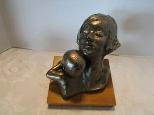 MCM Austin Prod scultura madre e bambino statua bambino gesso anni '70 USA - Foto 1 di 10