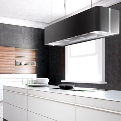 Airforce Villa XXL F181 Inselhaube Dunsthaube Umluft Küche Schwarz Weiß