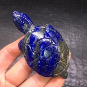Natural Lapis Lazuli Quartz Crystal Carved Tortoise Healing Decoration Reiki 1Pc - Picture 1 of 24