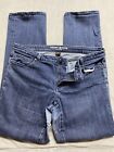 Dnky Jeans Curvy Skinny Size 14 Low Rise Blue Grunge Thrashed Distressed 34X31